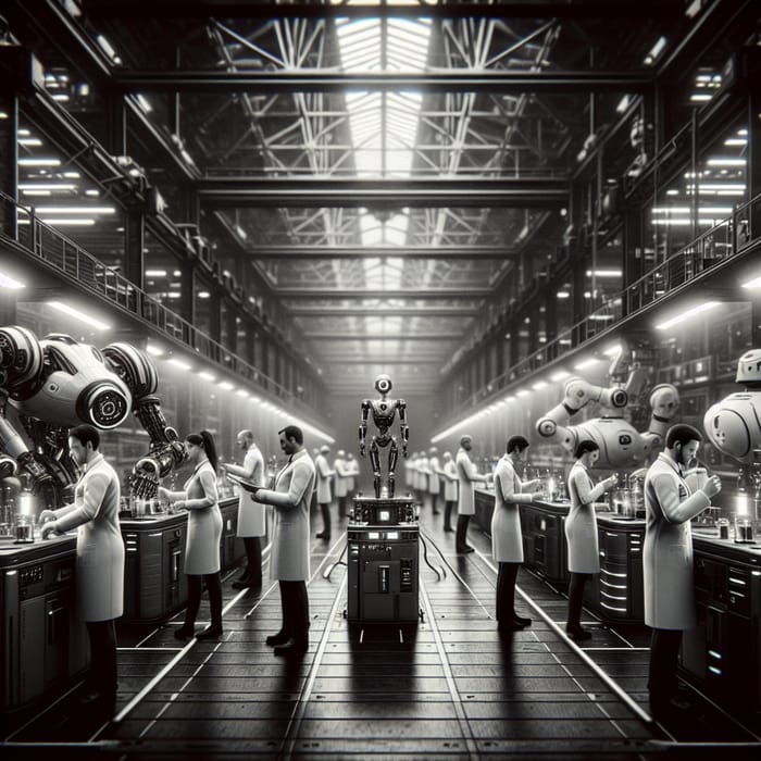 Vintage Industrial Photography with Scientists, Engineers & Robots