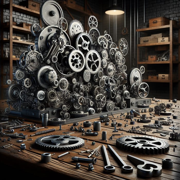 Mechanical Parts in Industrial Chic Style