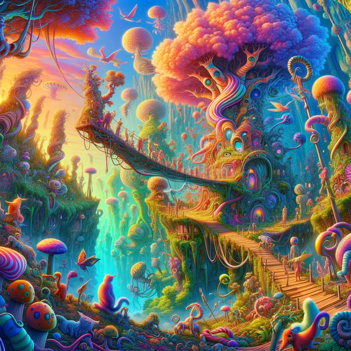 Fantastical Land of Illusion and Wonder | A Strange World of Vivid Colors and Surreal Creatures