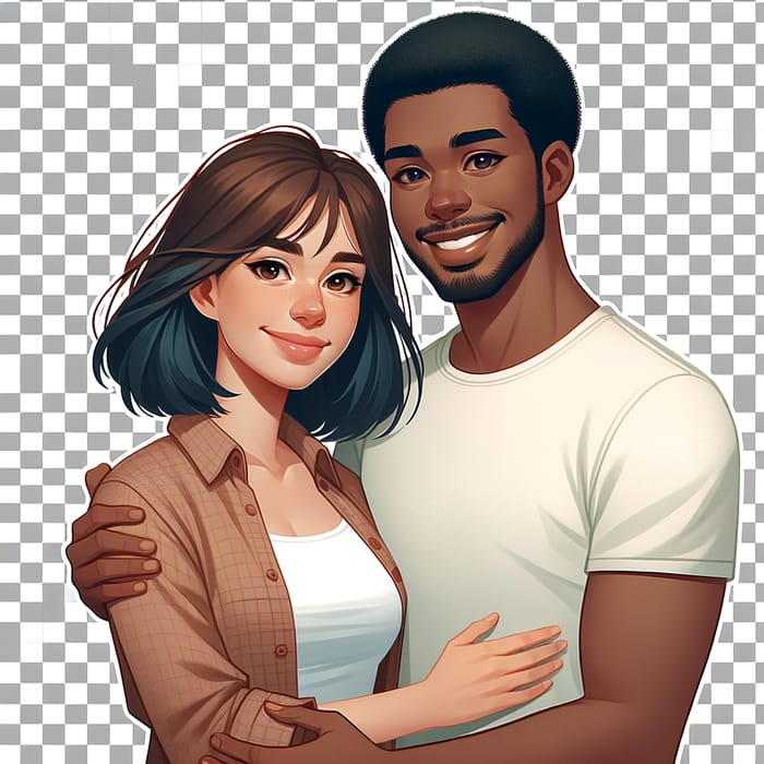 Mixed Race Couple | Peaceful Affectionate Smiles