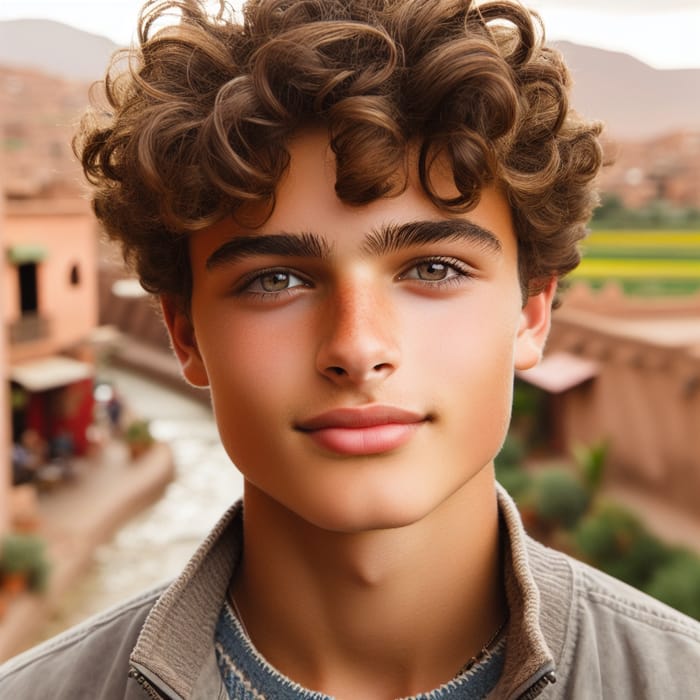 17-Year-Old Moroccan Boy with Curly Hair | Young Features & Moroccan Charm