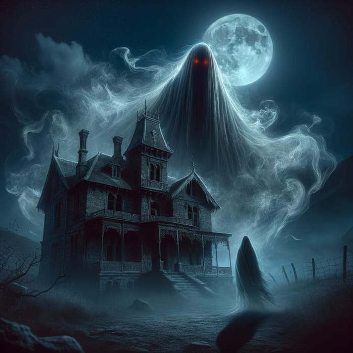 Haunted Tale: Ghostly Encounter at Desolate Manor