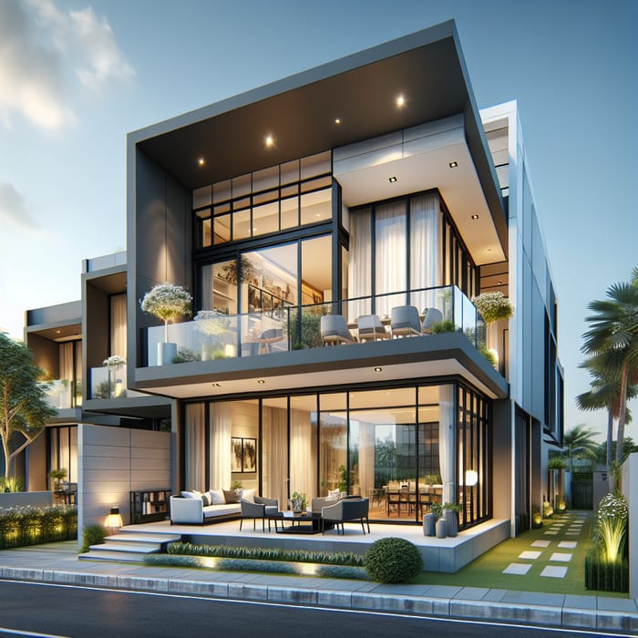 Stylish Double Storey Terrace House with Modern Design