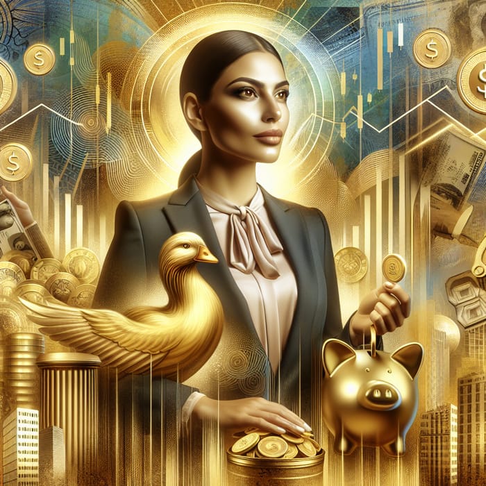 Modern Portrait of Financial Success - Wealth & Prosperity Symbolized