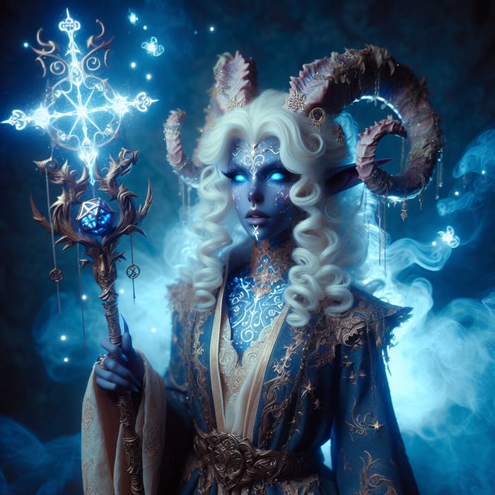 Celestial Celadrin Warlock Character - D&D Fantasy Art
