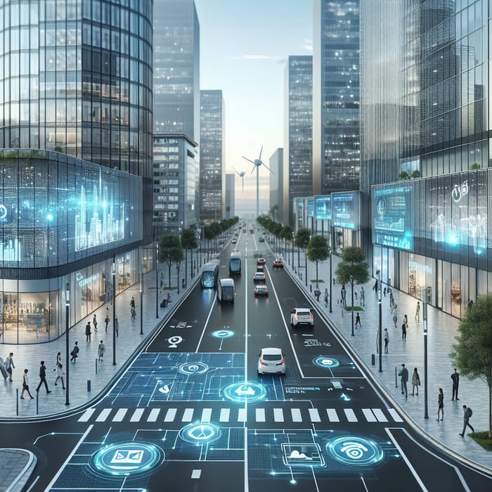 Smart Modern City: Clean Streets & Innovation