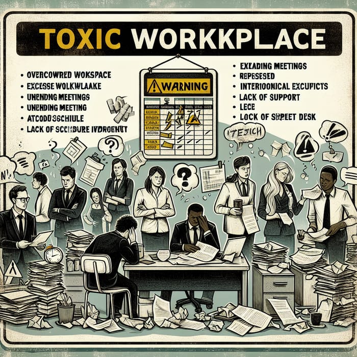 Warning Signs of a Toxic Workplace: Illustrated in Gritty, Modern Style