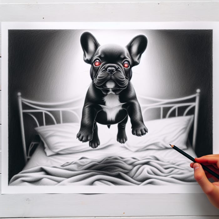 Captivating Monochromatic French Bulldog Puppy Drawing