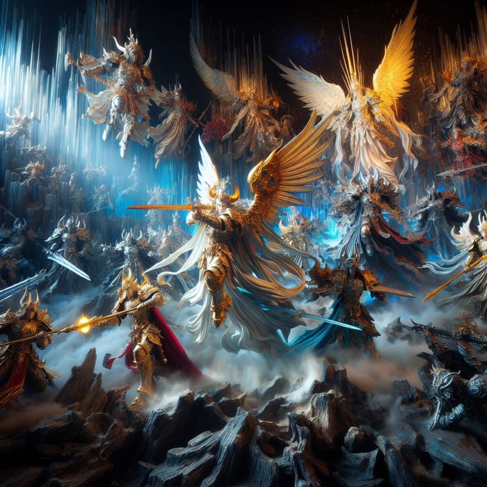 Celestial Warriors Clash | Divine Armor Fantasy Battle