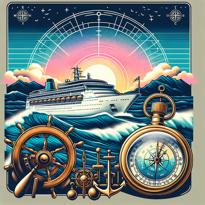 Adventure Cruise T-shirt Design - Nautical Journey Illustration