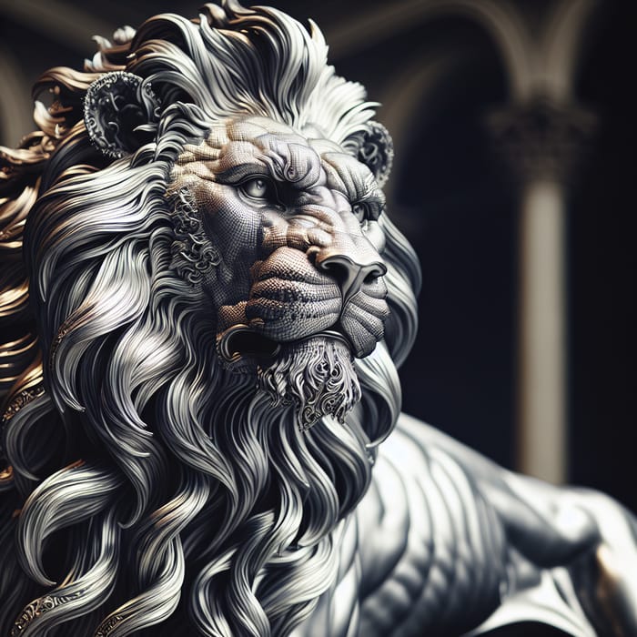 Silver Lion Statue: Capturing Elegance in Gleaming Metal