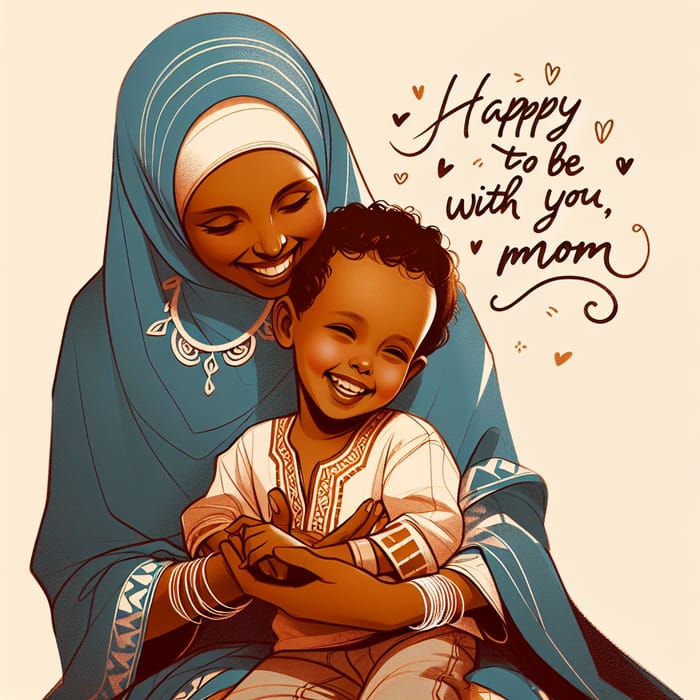 Somali Mother with Son: Joyful Bonding Moment