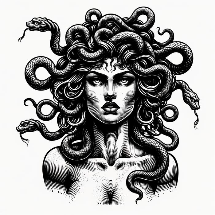 Medusa Gorgona Tattoo Sketch - Detailed Design Inspiration
