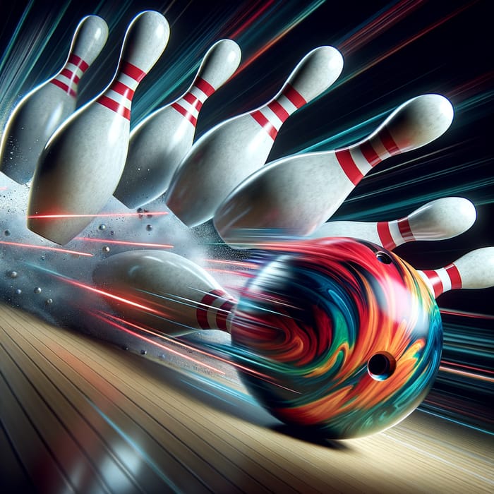 High-Energy Bowling Ball Collision | Vibrant Colors & Action