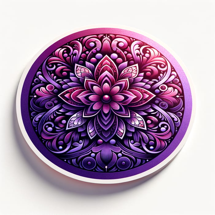 Purple Sticker with Intricate Embossed Design