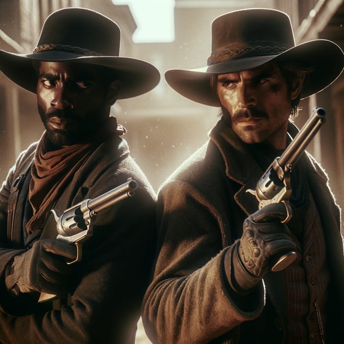 High Noon Cowboys Showdown - Action Packed Image