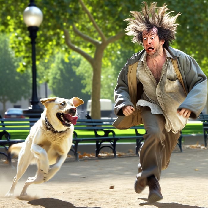 Dog Chasing Man: Chaos in the Park