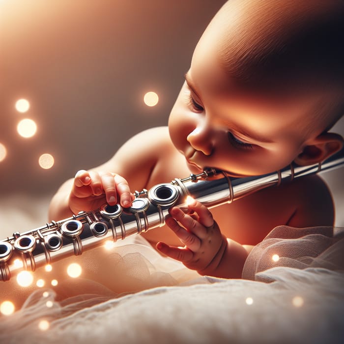 Adorable Baby Playing Flute - Musical Joy