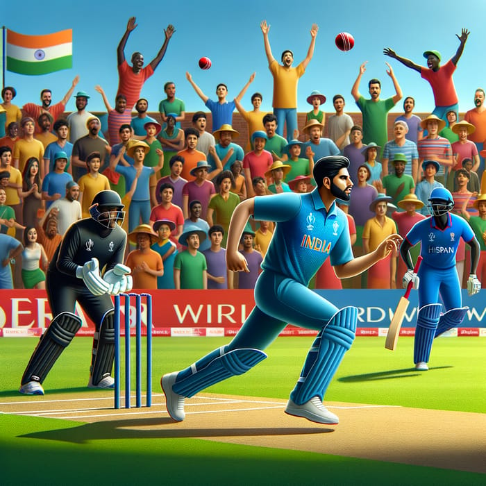 Exciting Cricket World Cup Match - Amazing Diversity on Field