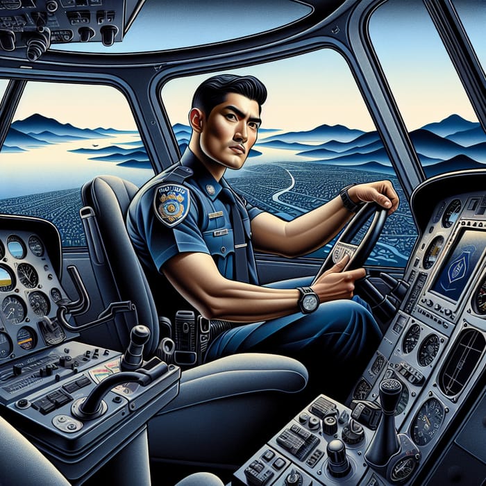 Erotic Police Officer Helicopter Artwork