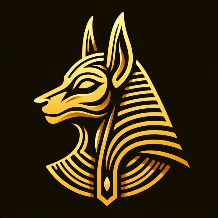 Anubis Mythical God Logo in Golden Color | Ancient Egypt Deity Design