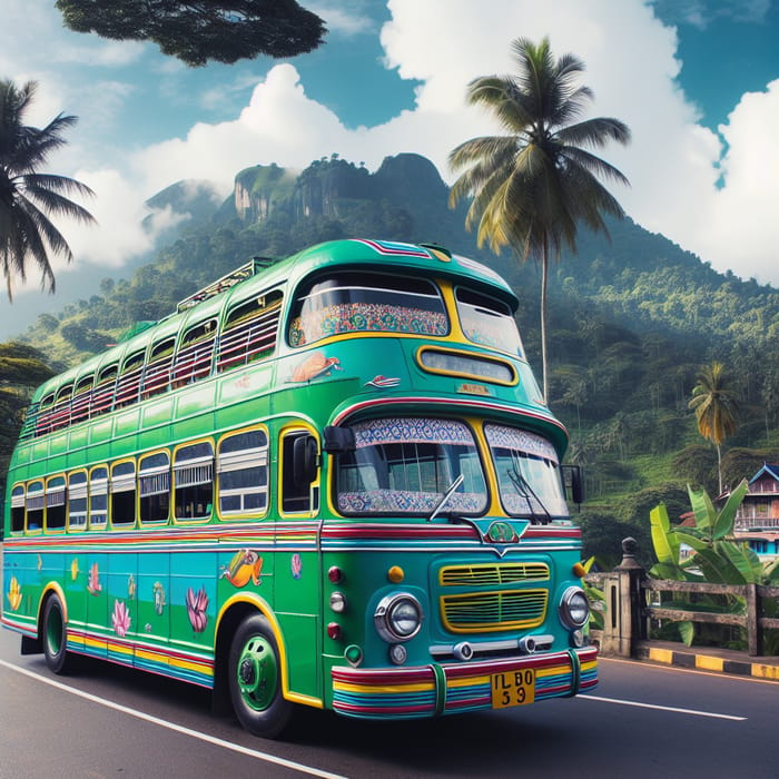 Colorful Bus: Green & Turquoise Delight