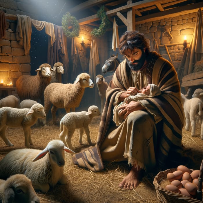 Bethlehem Nativity Scene with Jesus, Mary & Joseph - 4 BCE