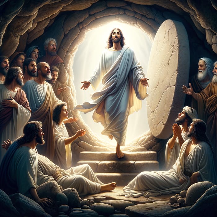 Divine Resurrection: Biblical Art of Jesus' Triumph