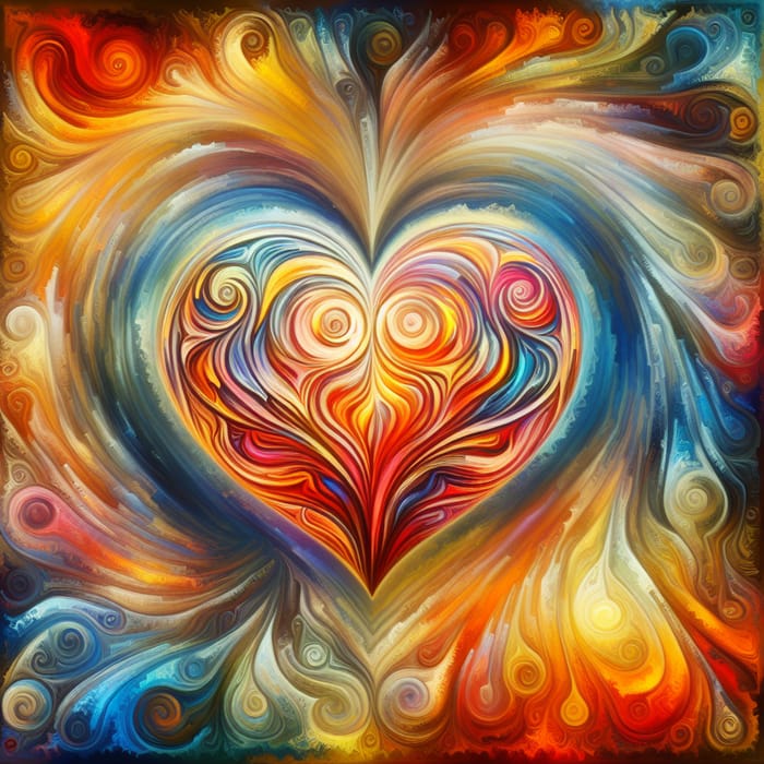 Abstract Art: Embracing Self-Love Through Vibrant Heart