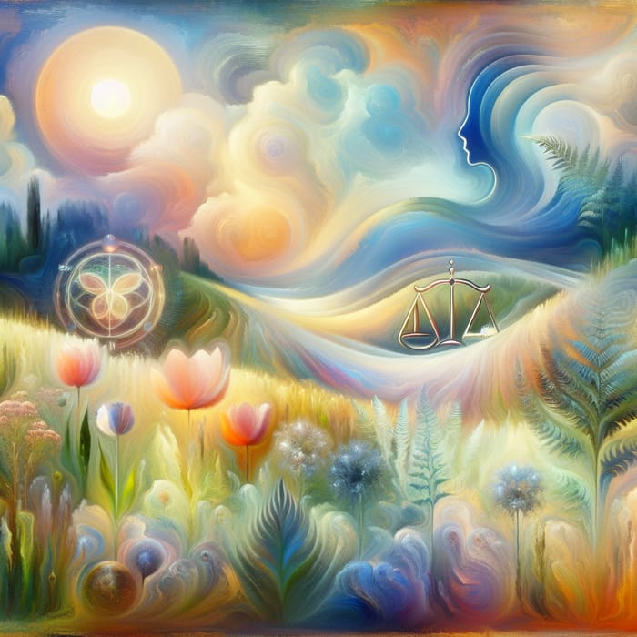 Mindfulness Landscape with Abstract Shapes
