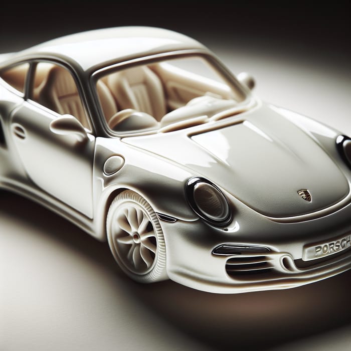 Exquisite Porcelain Porsche Model Car - Fine Craftsmanship