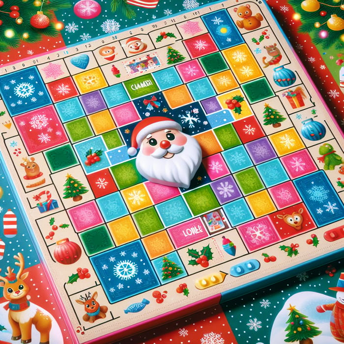 Festive Christmas Board Game for Kids with Colorful Design