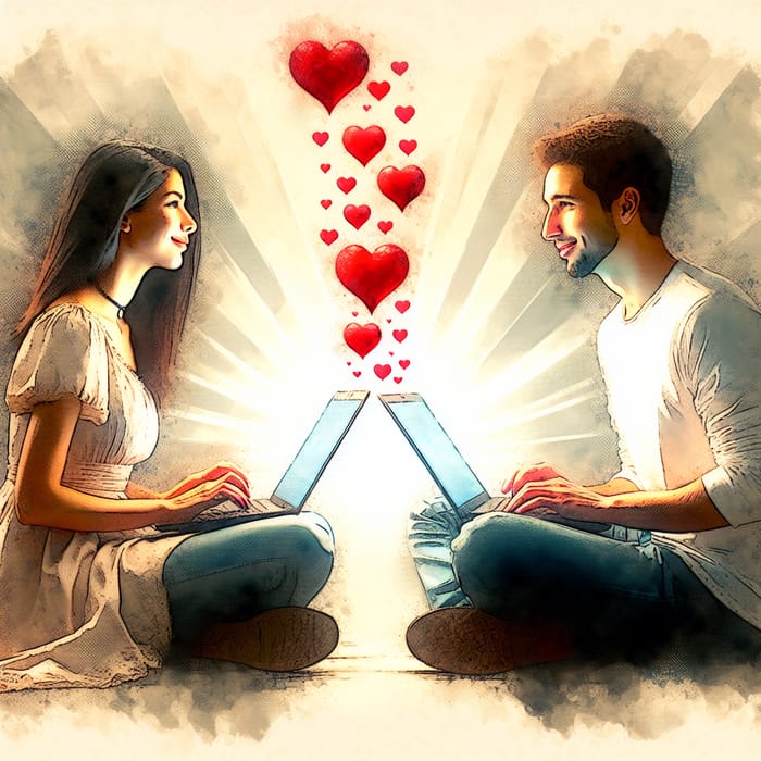 Virtual Romance: Young Adults Sharing Red Hearts Online