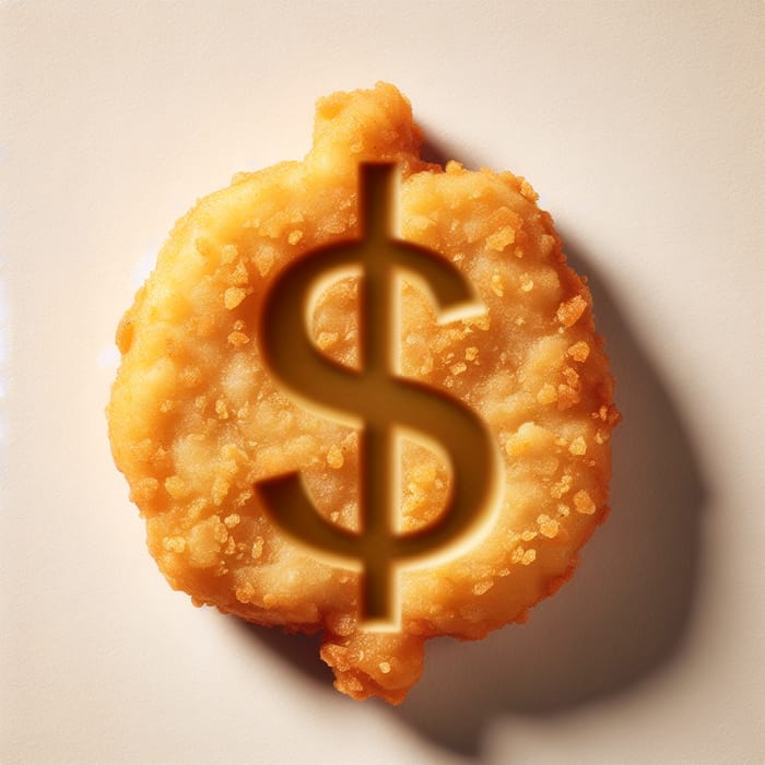Golden Chicken Nugget with $1 Symbol