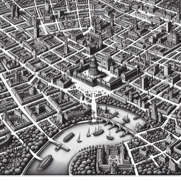 Detailed Black and White Map of Berlin | Precise Representation