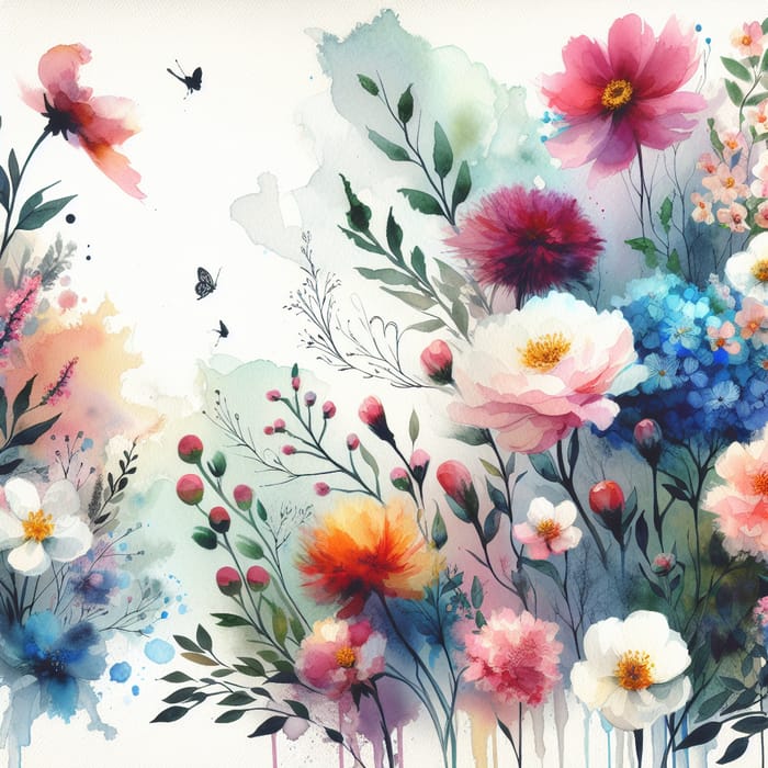Empowering Femininity in Watercolor | Spring Flowers Artwork