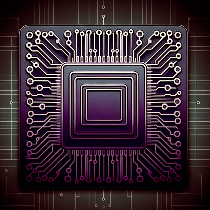 Shiny Deep Purple CPU Icon Design