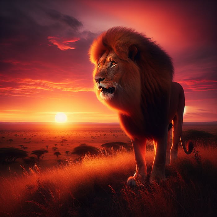 Majestic Lion Gazing into the Horizon - Wildlife Photography