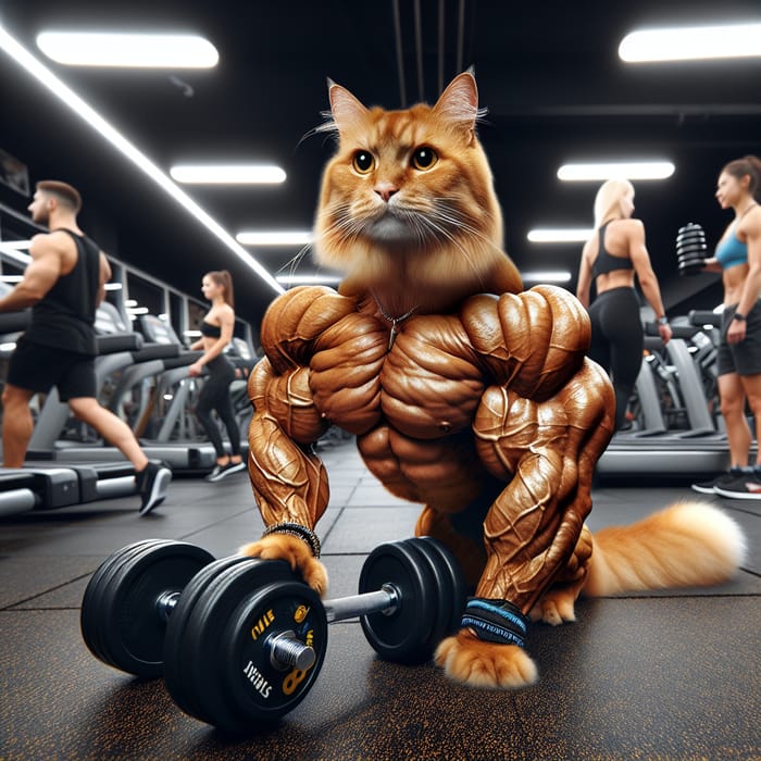 Fit Cat Inspires Gym Goers with Unwavering Dedication