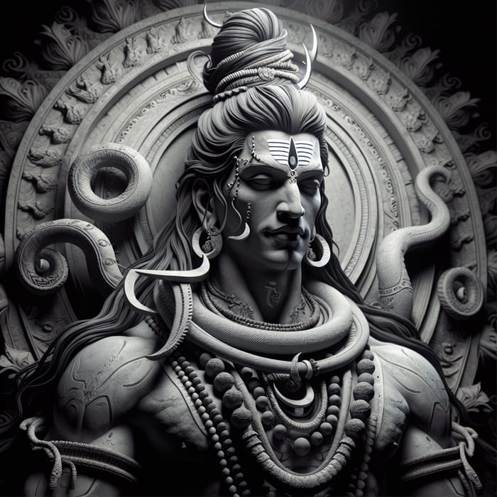 Hyperrealistic Full Body Portrait of Lord Shiva in Matte Painting Style