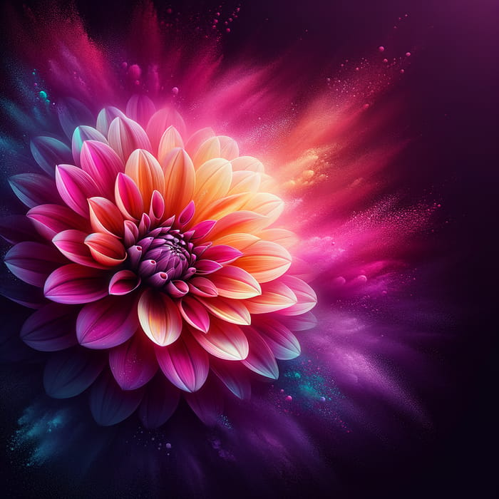 Vibrantly Colorful Bloom Dahlia Flower 5K Wallpaper | Close-Up Resolution
