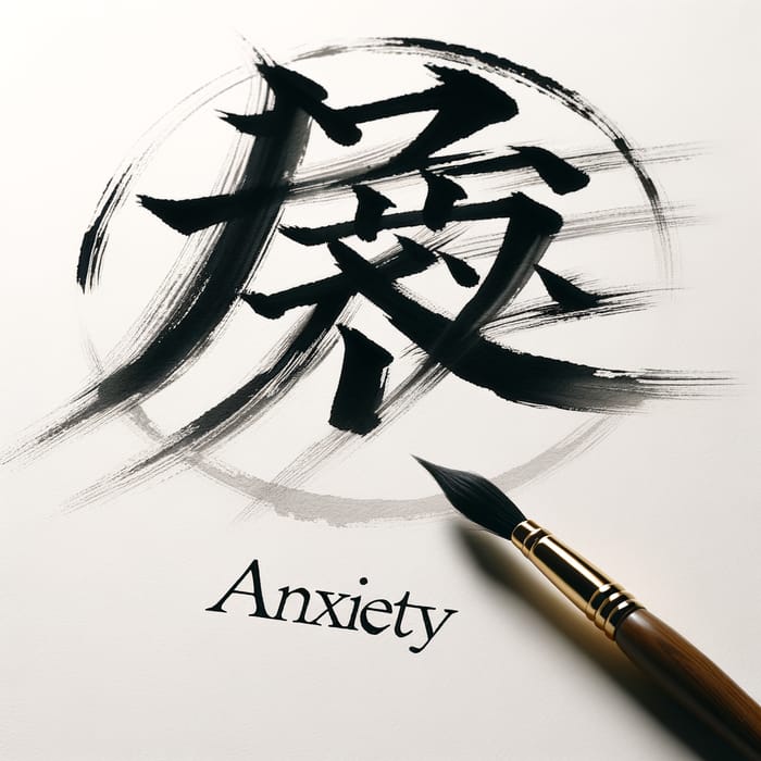 Japanese Calligraphy for Anxiety: 不安 Art