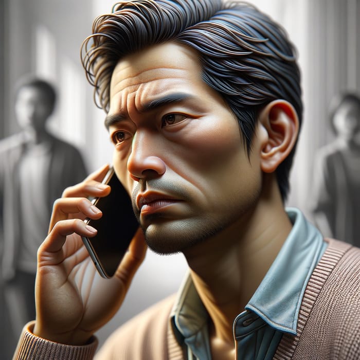 South Asian Person on Phone - Engaged in Serious Conversation South Asian Person on Phone - Engaged in Serious Conversation