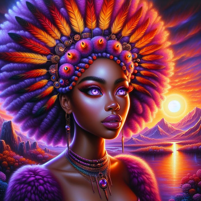 Mesmerizing Afropunk Portrait: Colorful Flight of a Queen