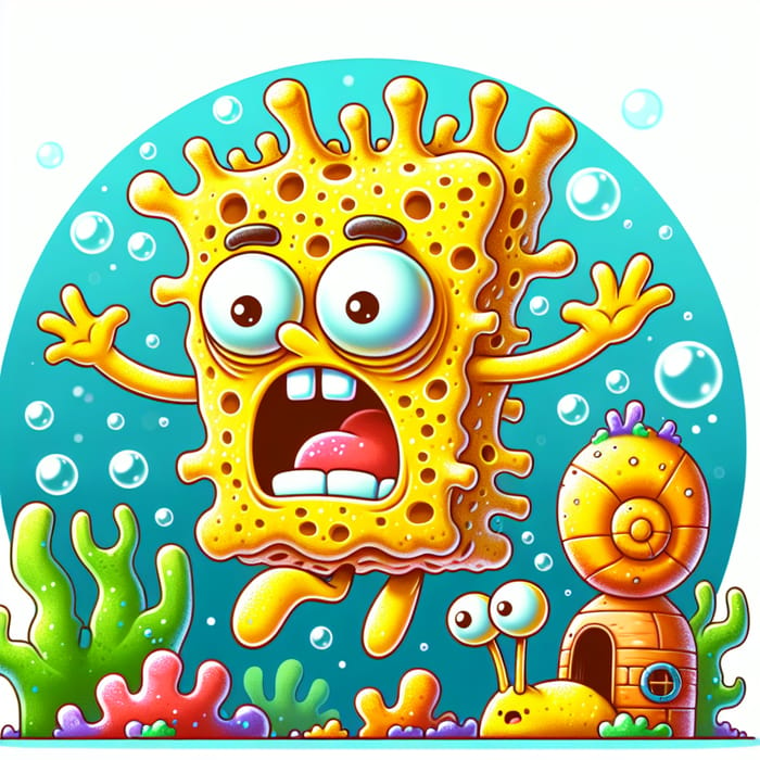 Sponge Bob Dance: Colorful Cartoon Character in Underwater World