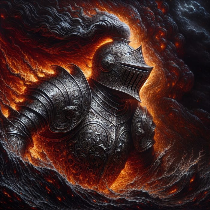 Knight Rising from Fire - A Scene of Unparalleled Resilience