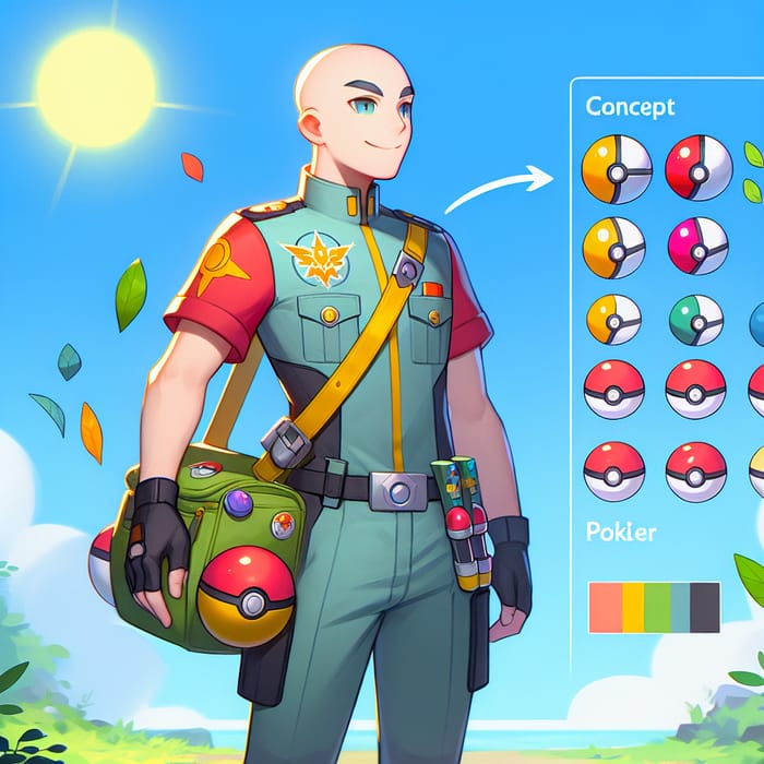 Bald Kieran: A Pokemon Character with Unique Badge