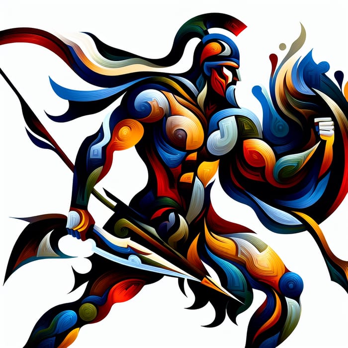 Abstract Warrior Art: Strength & Intensity