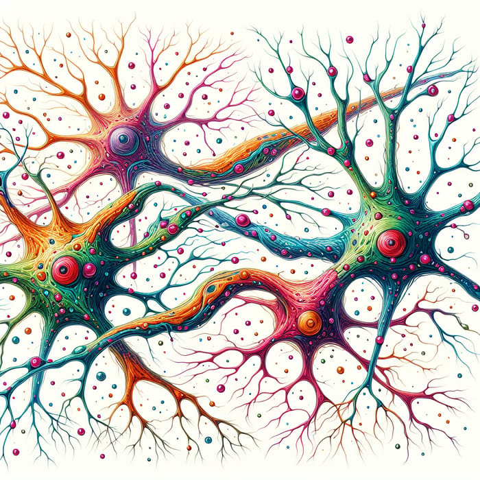 Vivid Abstract Neurons: Colorful Neural Network Artwork