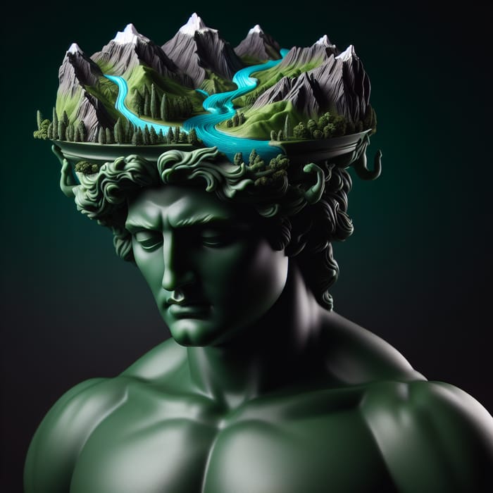 Majestic Green Earth King with Nature Crown